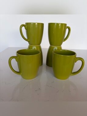 Corelle Coordinates Lime Green Retro Stoneware Coffee Mug Tea Cup 12 oz Set Of 6